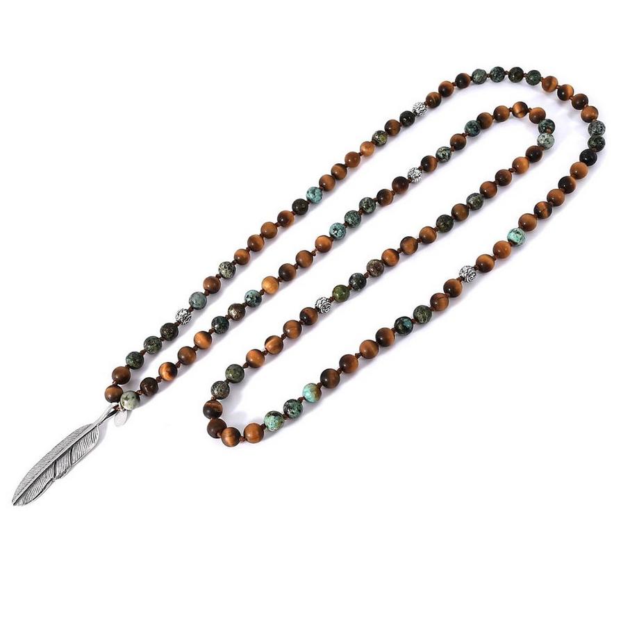 Amadeo  Halskette mit Tigeraugen und Jaspis