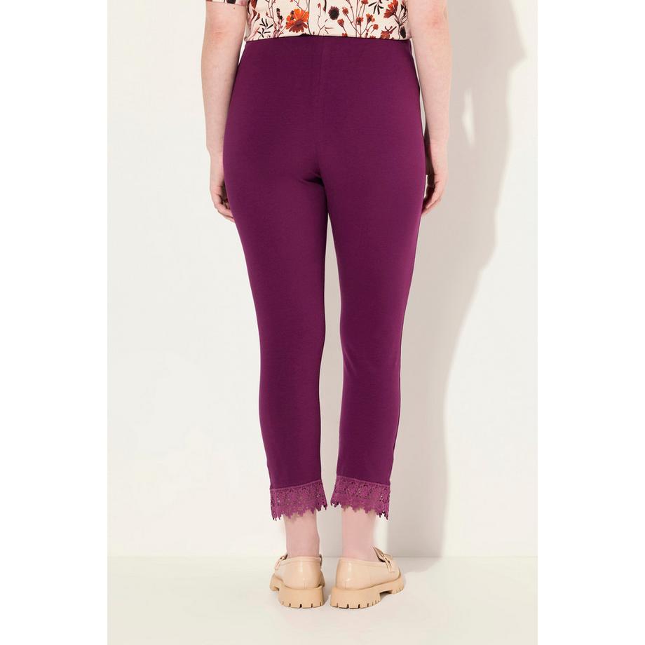 Ulla Popken Legging 7/8 Bordure Dentelle Coton Bio  
