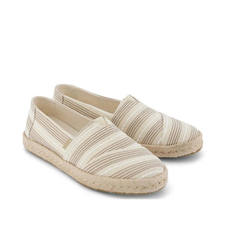 TOMS Espadrilles à rayures métalliques et semelle corde  
