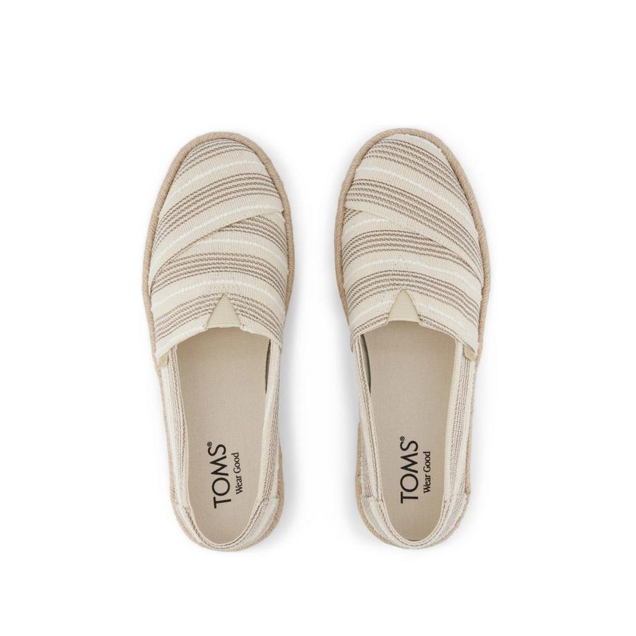 TOMS Espadrilles à rayures métalliques et semelle corde  
