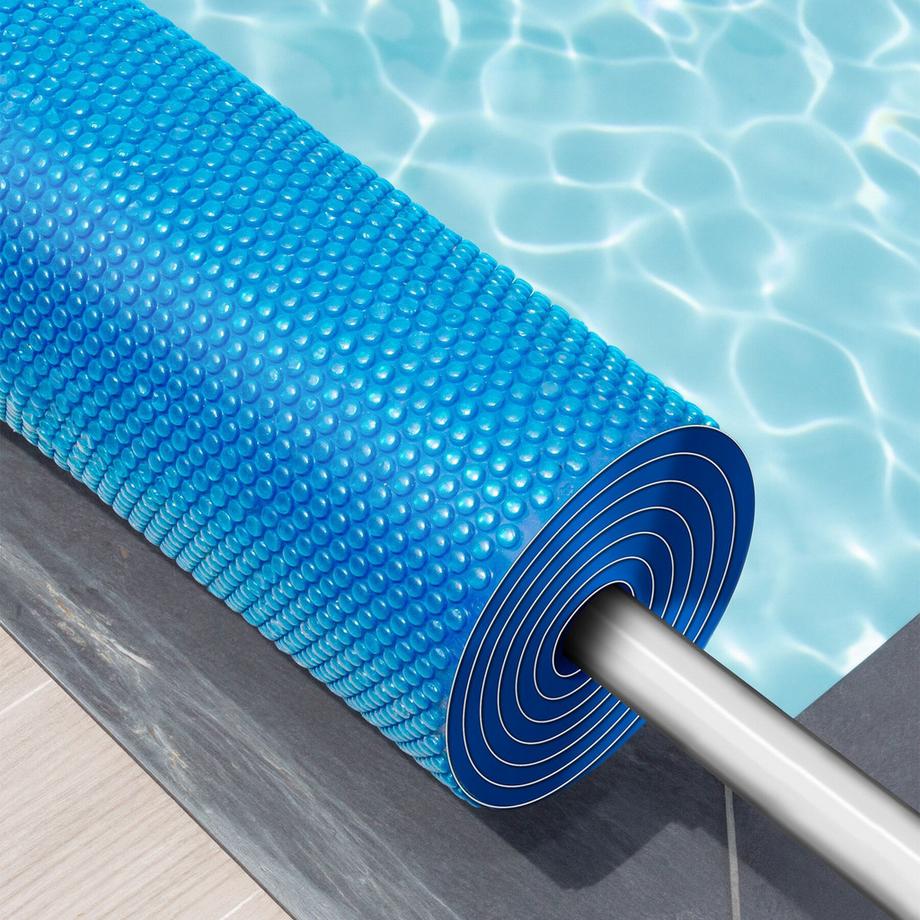 Tectake  Poolabdeckung Polyethylen,selbstschwimmend,strapazierfähig,zuschnittbar,274x549 cm,Luftpolster 10 mm 