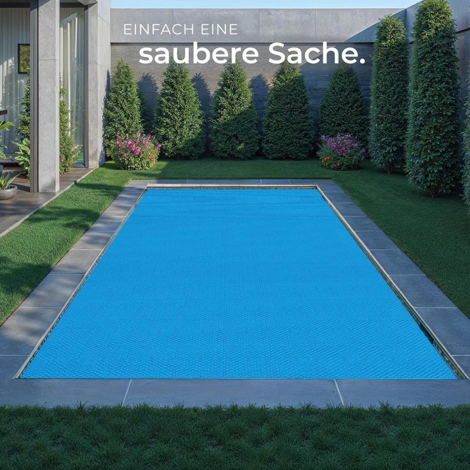 Tectake  Poolabdeckung Polyethylen,selbstschwimmend,strapazierfähig,zuschnittbar,274x549 cm,Luftpolster 10 mm 