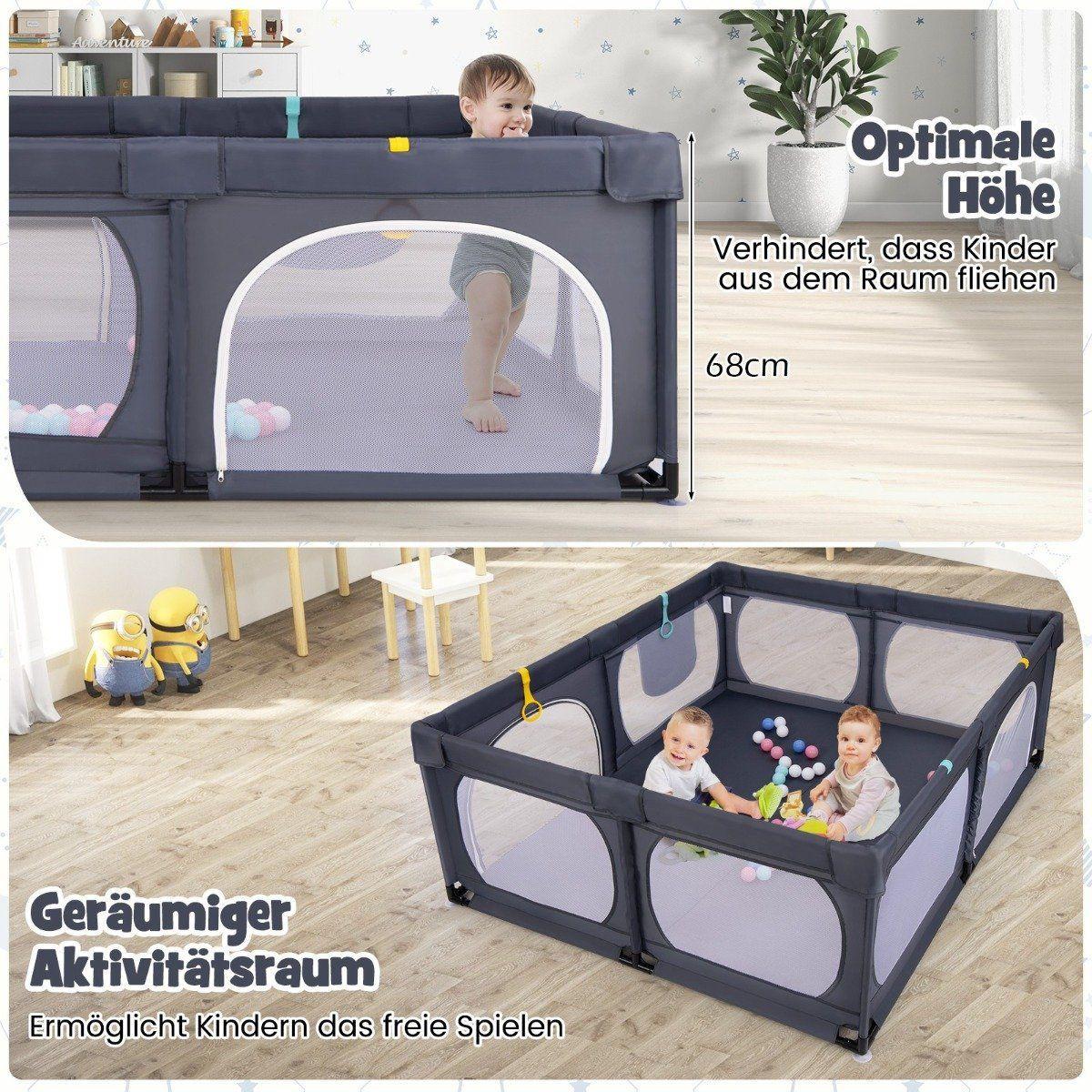 Northix  Box per bambini con 4 anelli da tirare e 50 palline oceaniche, rete traspirante e borsa per il trasporto, grigio scuro 