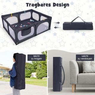 Northix  Box per bambini con 4 anelli da tirare e 50 palline oceaniche, rete traspirante e borsa per il trasporto, grigio scuro 