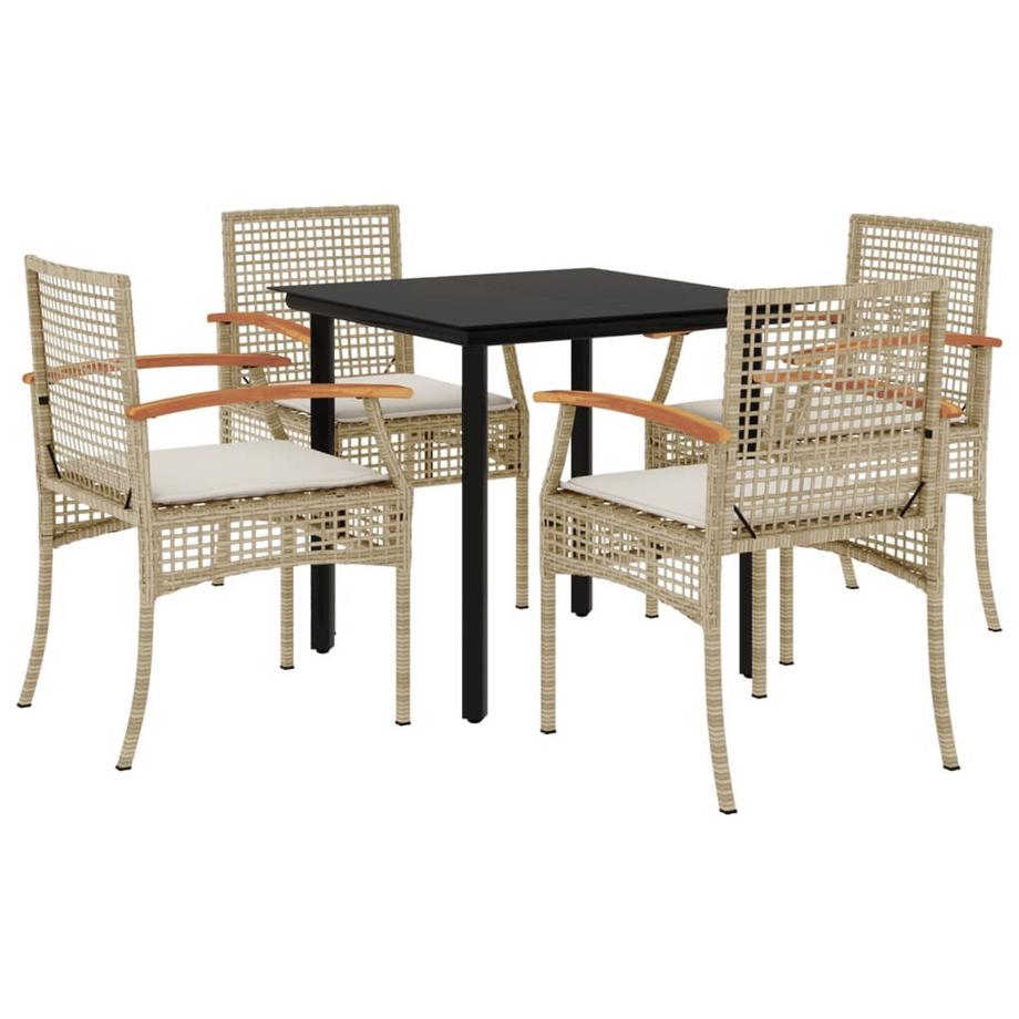 Ensemble de salle à manger de jardin rotin synthétique