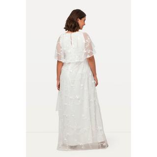 Ulla Popken  Abito da sposa con taglio impero, ricami, scollo a V e maniche a 3/4 