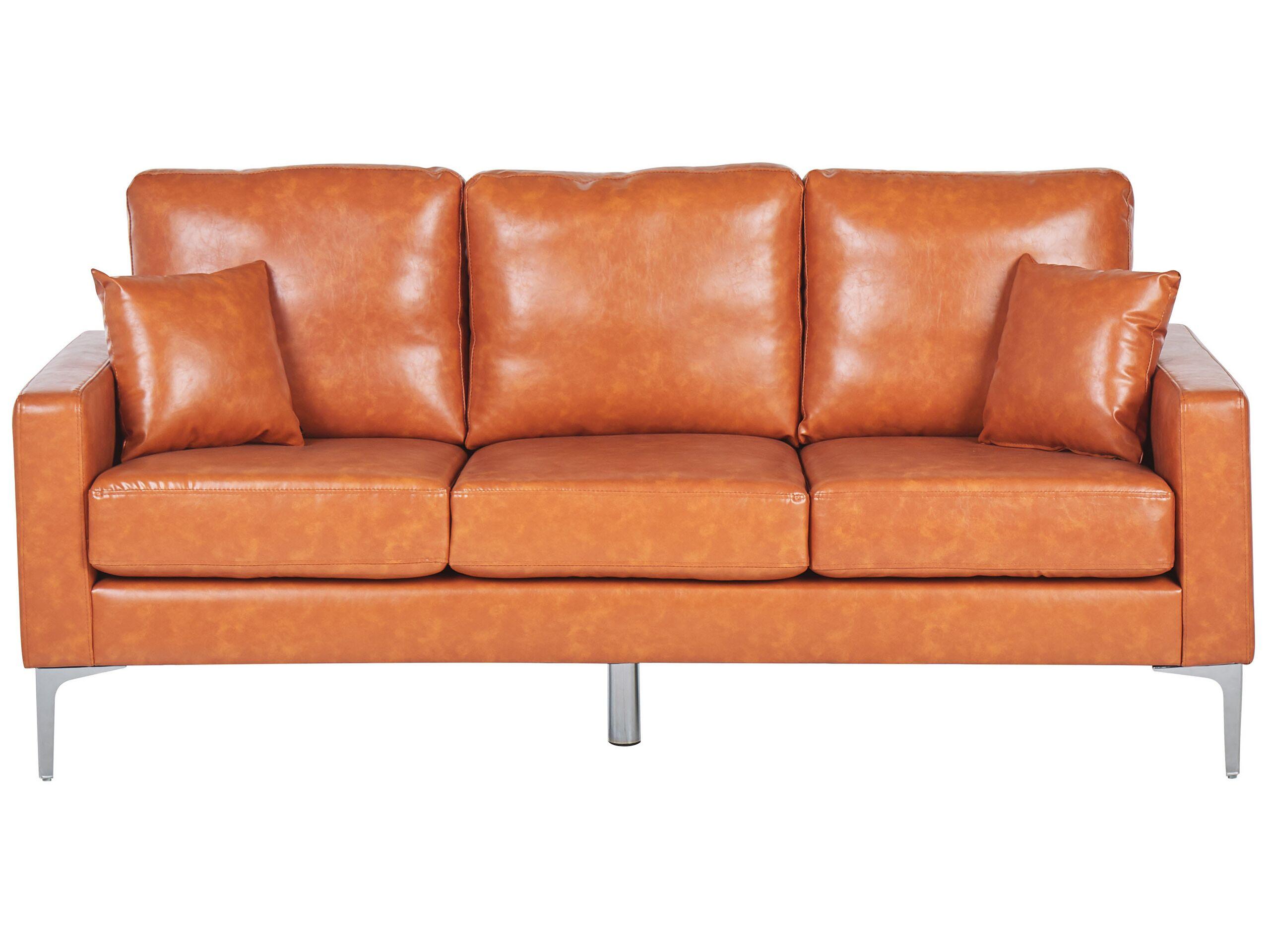 Beliani 3 Sitzer Sofa aus Kunstleder Retro GAVLE  