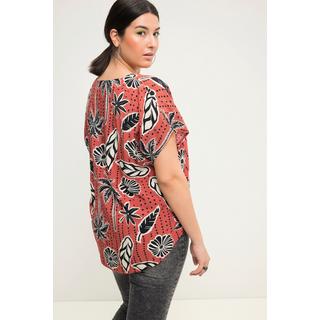 Studio Untold  Blouse oversized à encolure en V et imprimé feuilles de palmier 