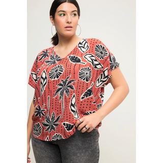 Studio Untold  Blouse oversized à encolure en V et imprimé feuilles de palmier 