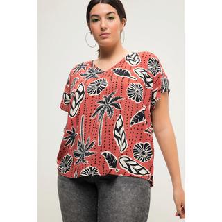 Studio Untold  Blouse oversized à encolure en V et imprimé feuilles de palmier 