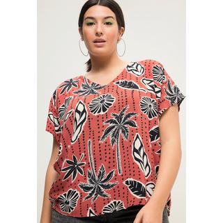 Studio Untold  Blouse oversized à encolure en V et imprimé feuilles de palmier 