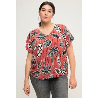 Studio Untold  Blouse oversized à encolure en V et imprimé feuilles de palmier 