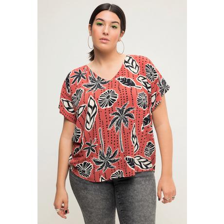 Studio Untold  Blouse oversized à encolure en V et imprimé feuilles de palmier 