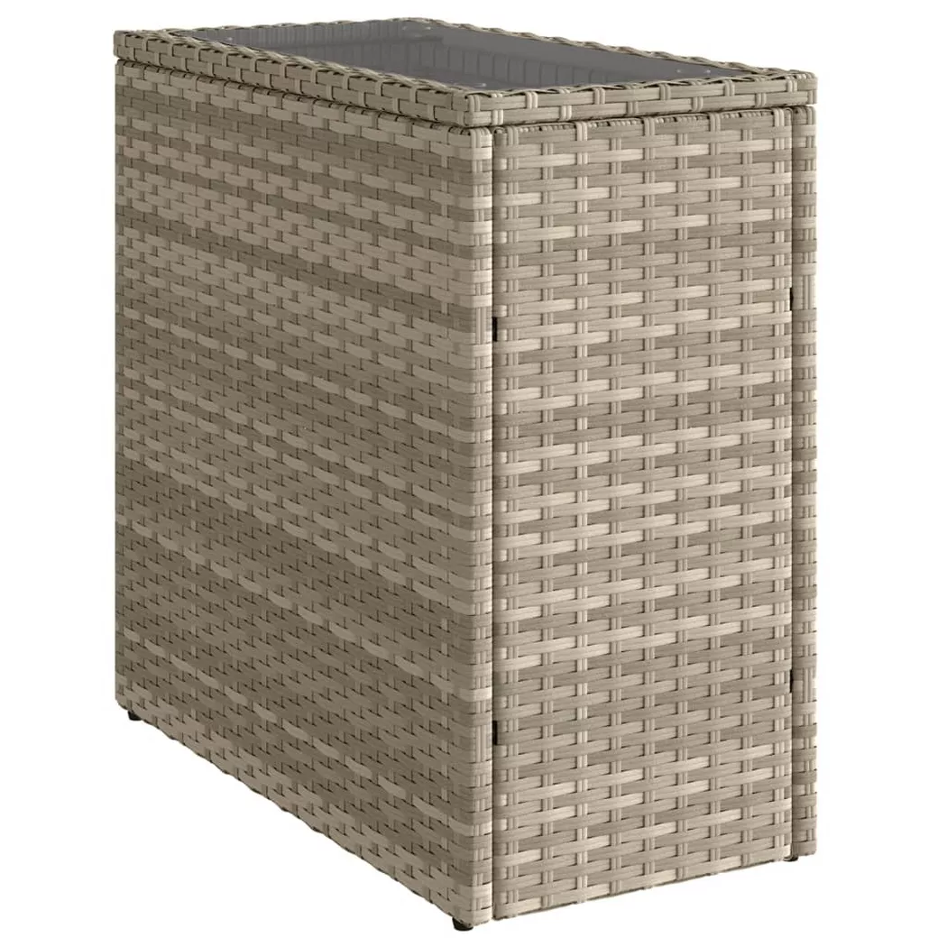 Vidaxl - Table d'appoint de jardin avec dessus en verre gris clair rotin