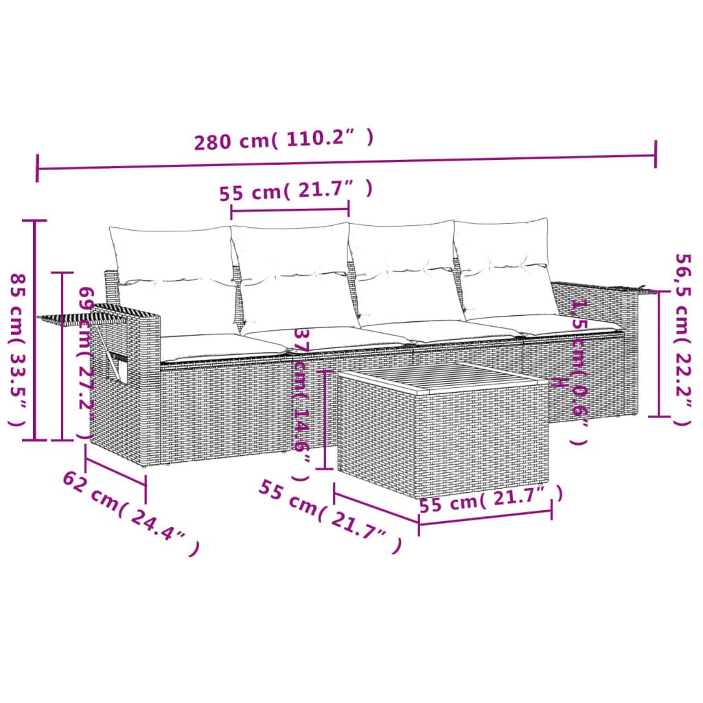 VidaXL Ensemble de canapés de jardin rotin synthétique  