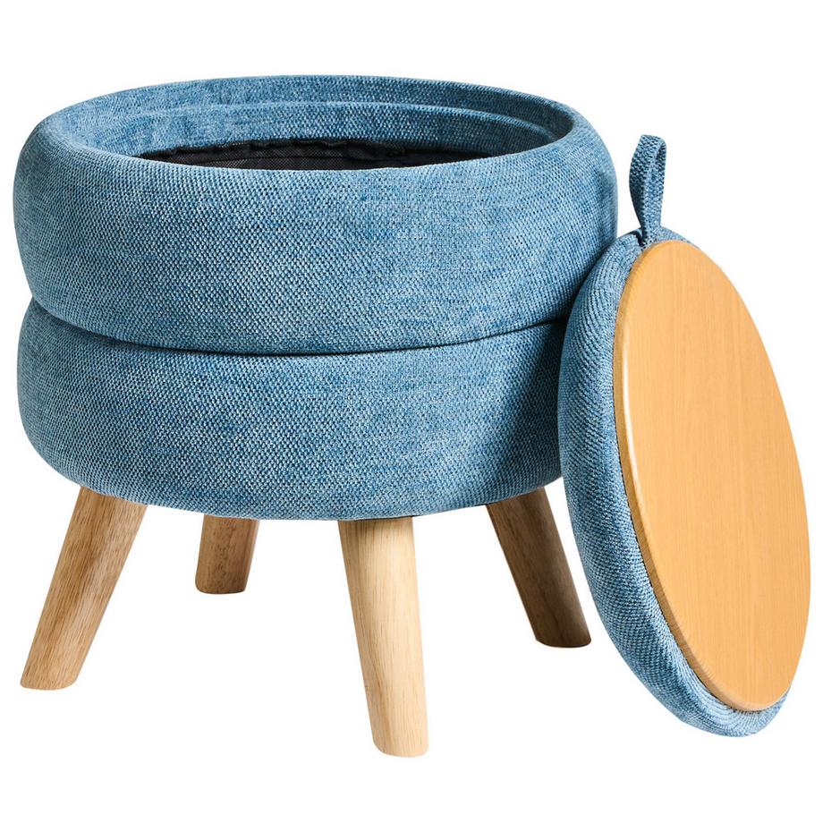 Beliani Pouf de rangement en Tissu chenille  HAWLEY  