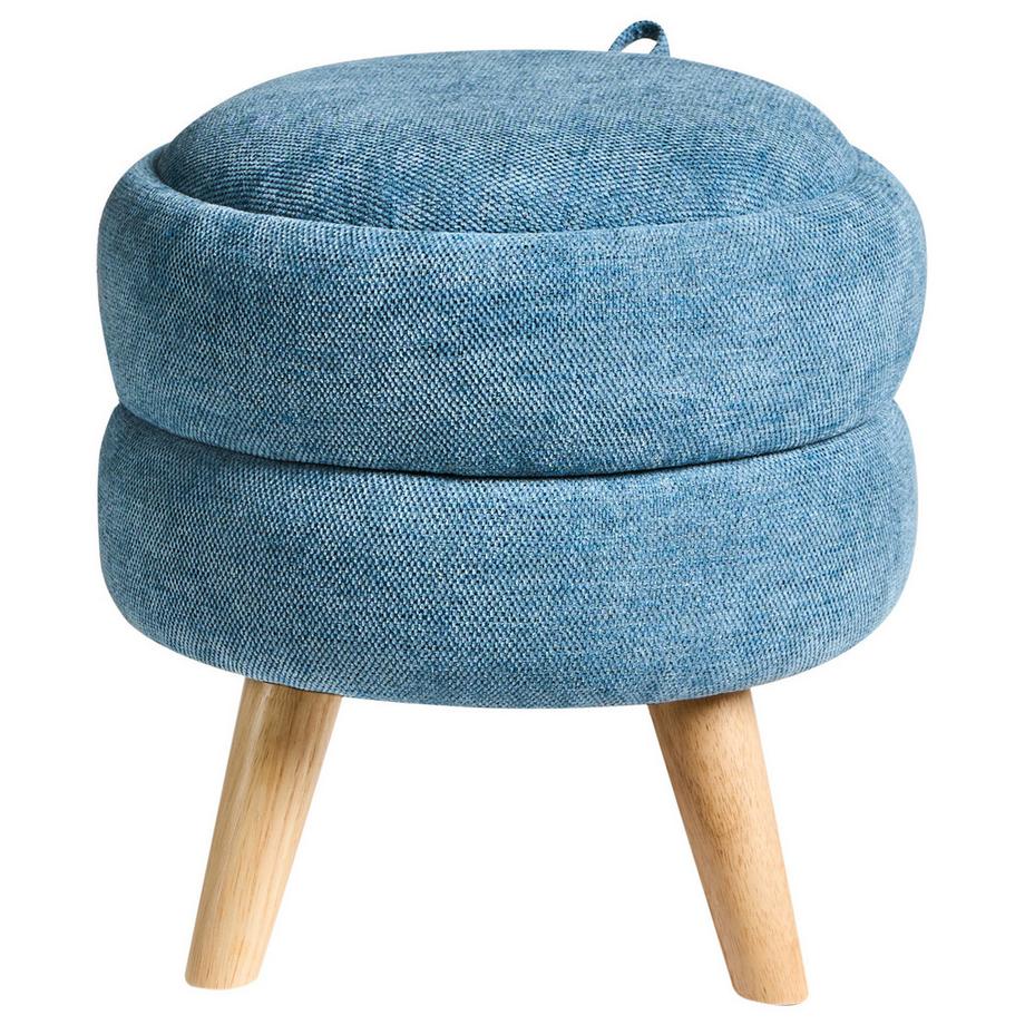 Beliani Pouf de rangement en Tissu chenille  HAWLEY  