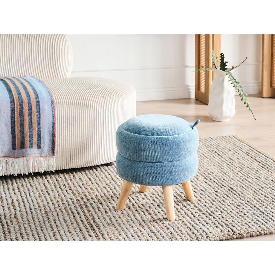 Beliani Pouf de rangement en Tissu chenille  HAWLEY  