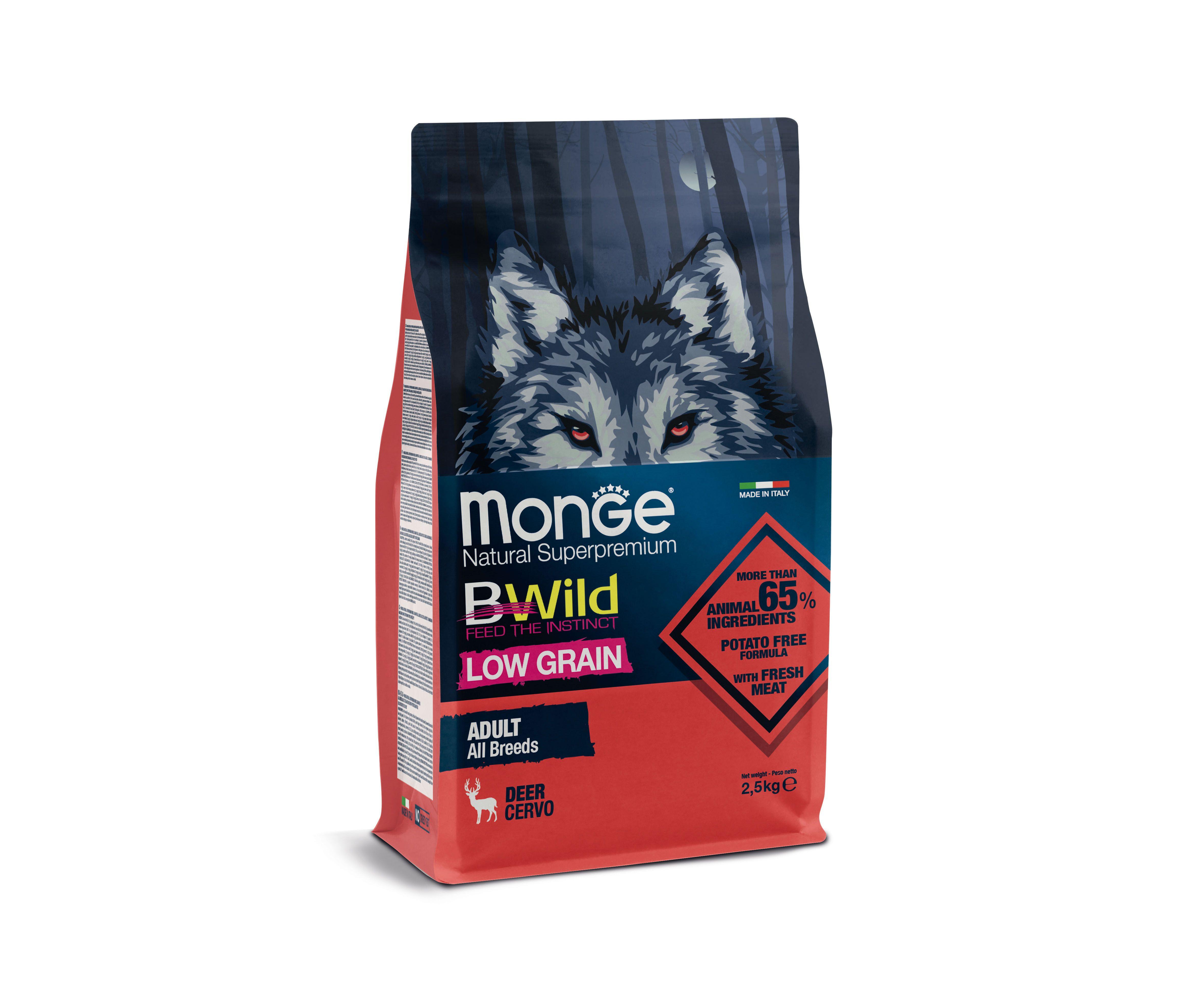 Monge  Adult BWild Low Grain Hirsch 