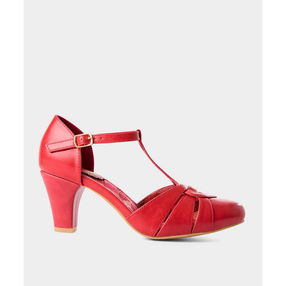 T-Steg-Absatzschuhe im Retro-Stil