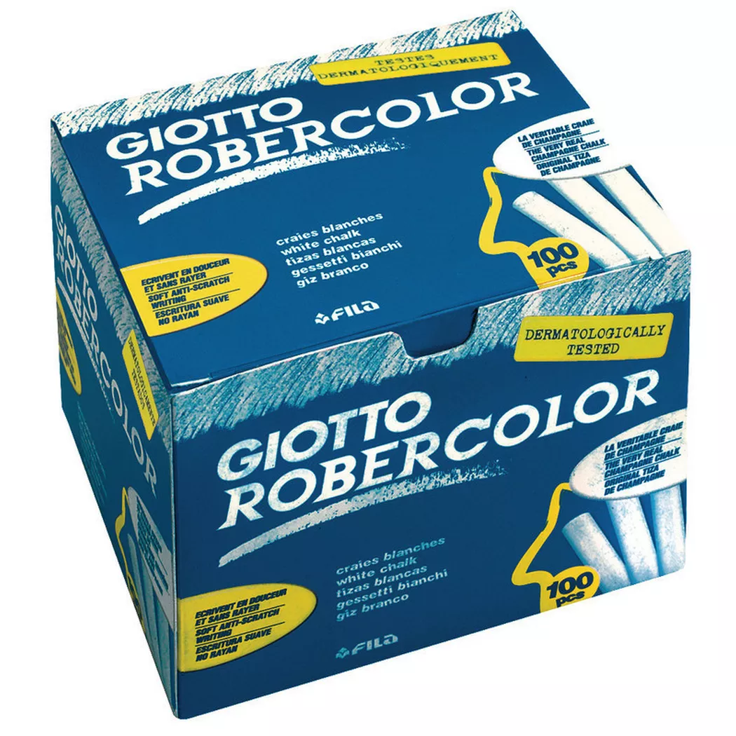Giotto 538800 Robercolor Blackboard Chalk - White Box 100