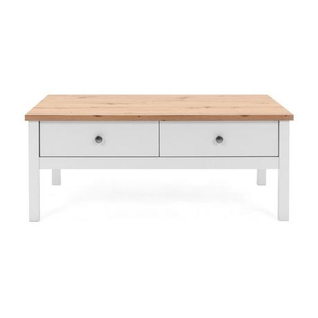 Calicosy Couchtisch mit 2 Schubladen L100 cm - Dekor Weiß - Bergen  