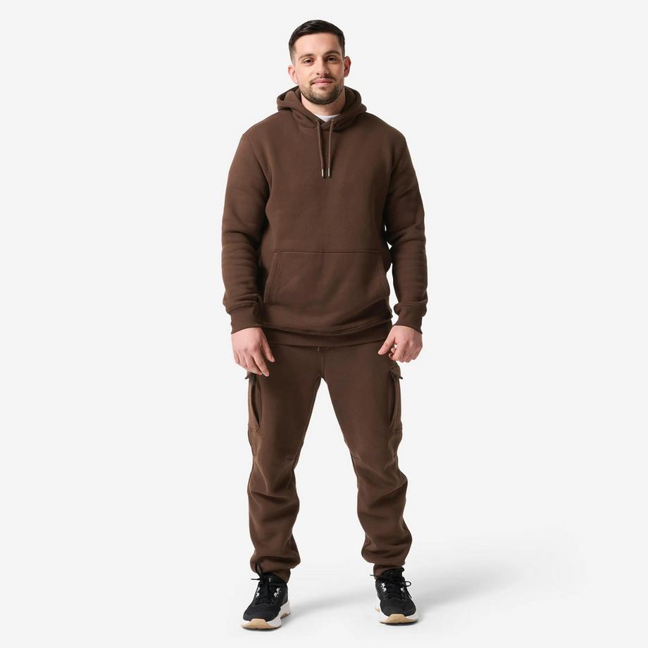 DOMYOS  Sweat à capuche de fitness homme, marron 