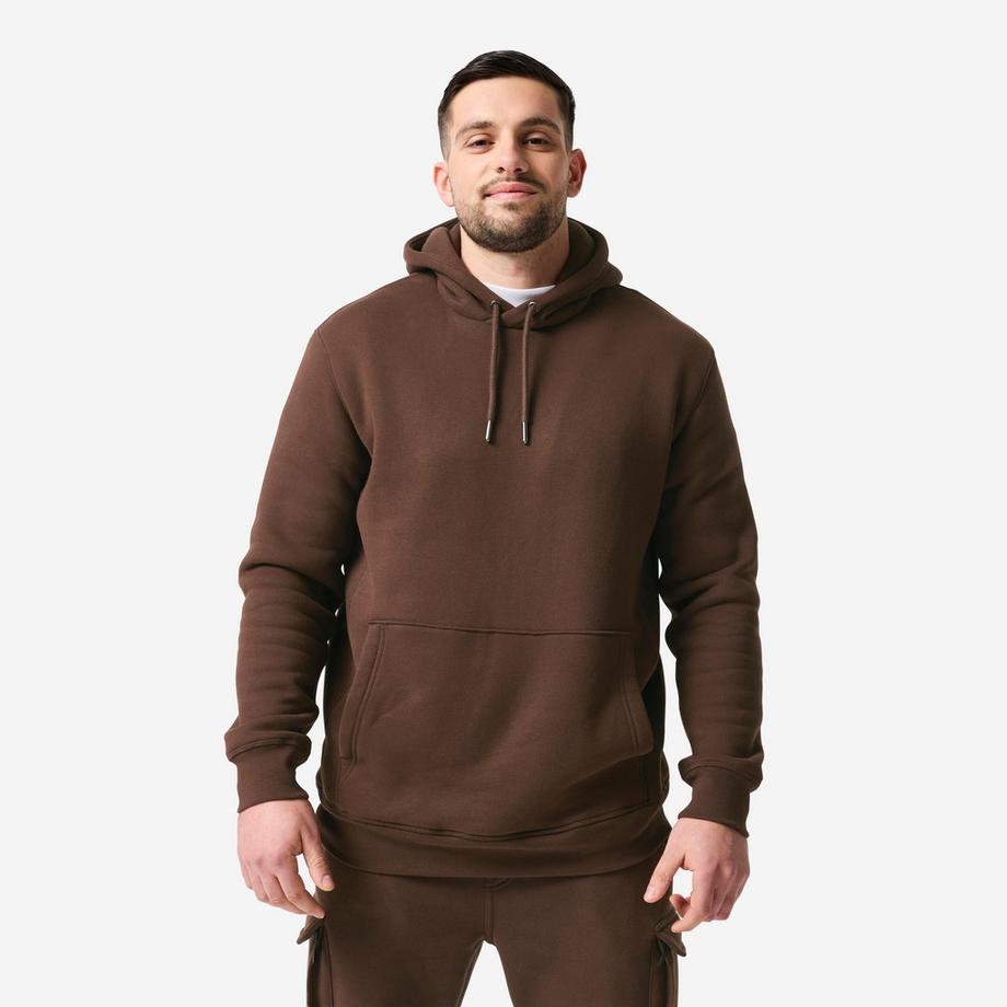 Sweat à capuche de fitness homme, marron