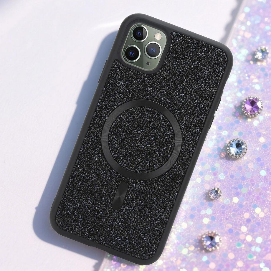 Cadorabo  iPhone 11 PRO MAX Hülle kompatibel mit MagSafe Glitzer Diamant Design 