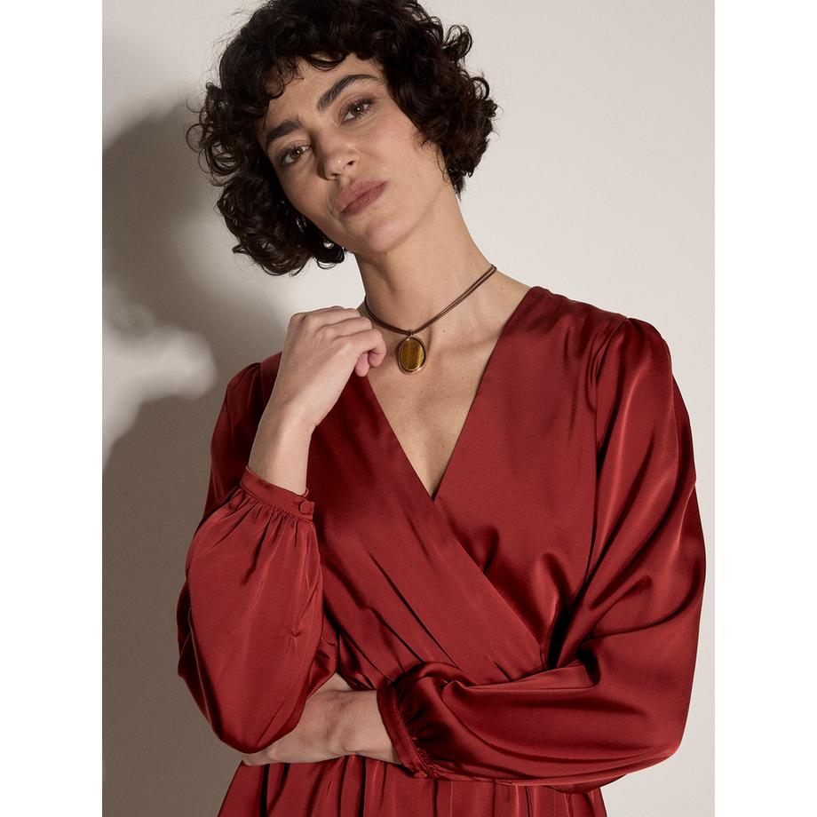 APRICOT Mini-robe portefeuille en satin  