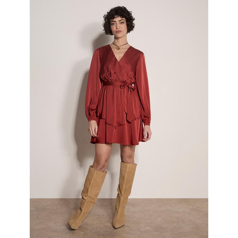 APRICOT Mini-robe portefeuille en satin  