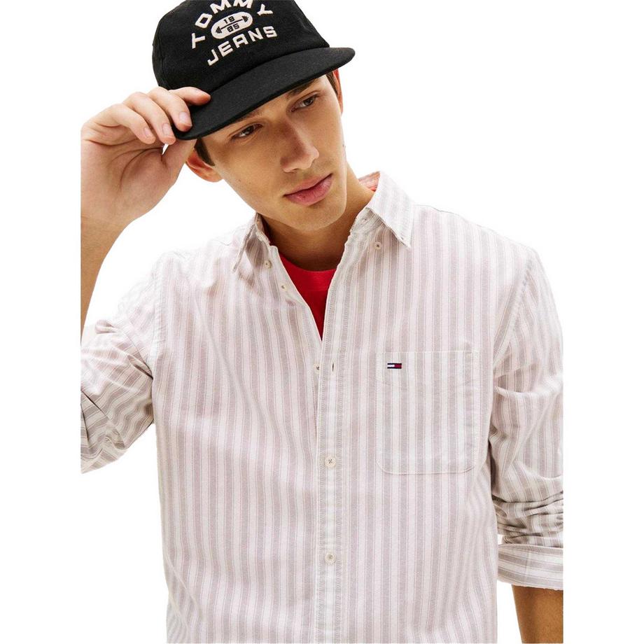 TOMMY JEANS Camicia Oxford a Collo Button Down Manica Lunga  