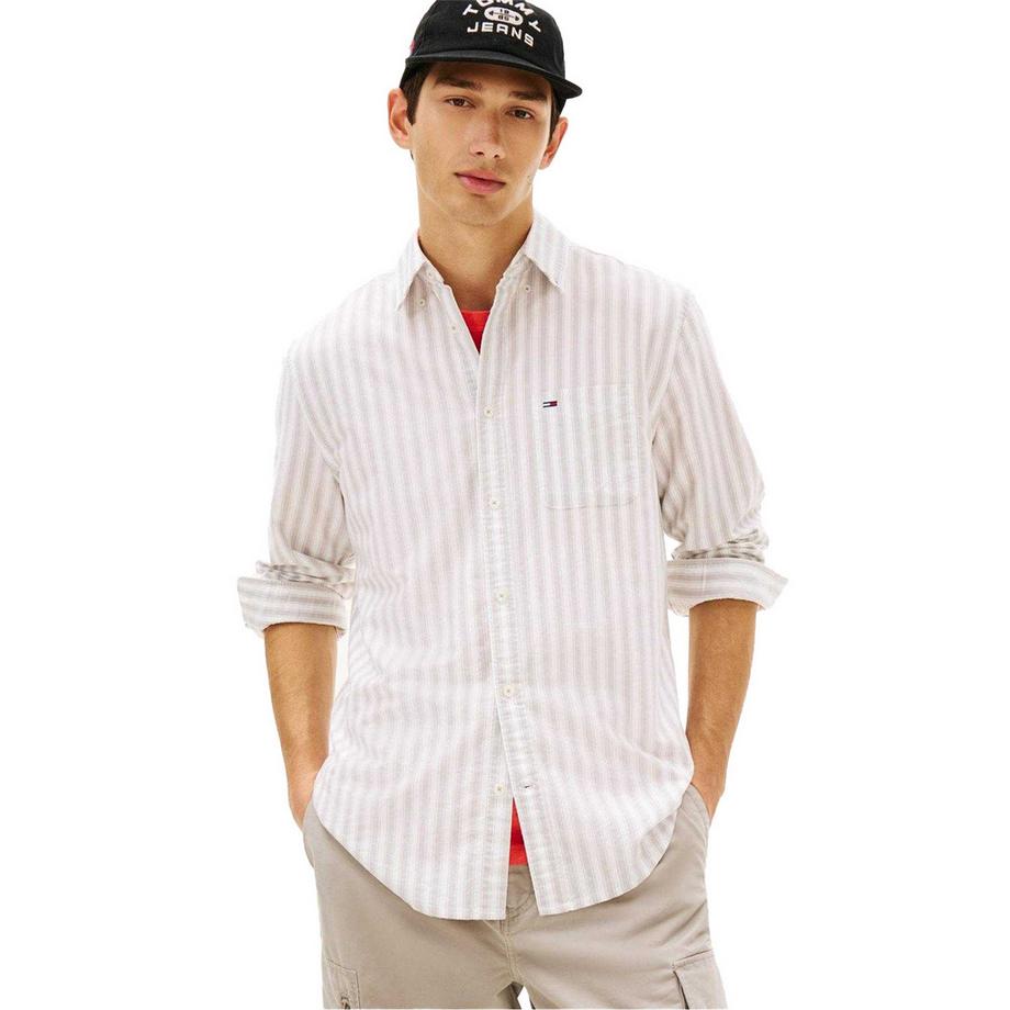 TOMMY JEANS Camicia Oxford a Collo Button Down Manica Lunga  