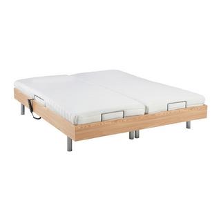 DREAMEA Lit électrique relaxation tout plots matelas latex CASSIOPEE III de DREAMEA moteurs OKIN 2 chêne  