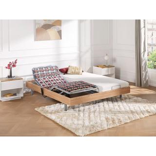 DREAMEA Lit électrique relaxation tout plots matelas latex CASSIOPEE III de DREAMEA moteurs OKIN 2 chêne  