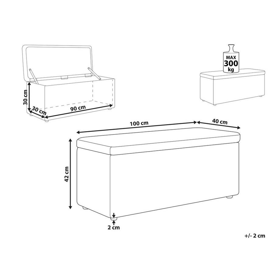 Beliani Ottomane mit Stauraum aus Stoff Glamourös OREM  