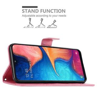 Cadorabo  Housse compatible avec Samsung Galaxy A10e / A20e - Coque de protection au design floral avec fermeture magnétique, fonction de support et emplacements pour cartes 