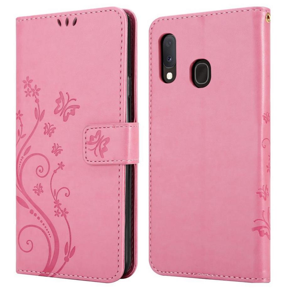 Cadorabo  Hülle für Samsung Galaxy A10e / A20e Blumen Design Magnetverschluss 