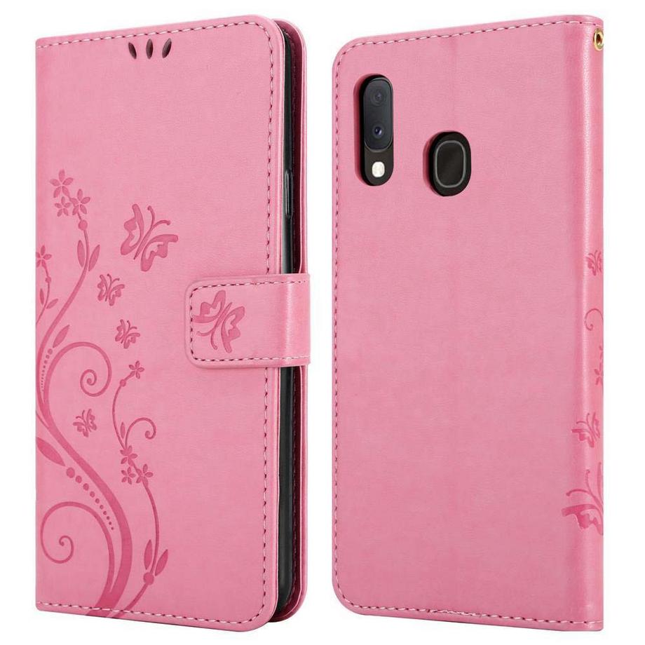 Cadorabo  Hülle für Samsung Galaxy A10e / A20e Blumen Design Magnetverschluss 