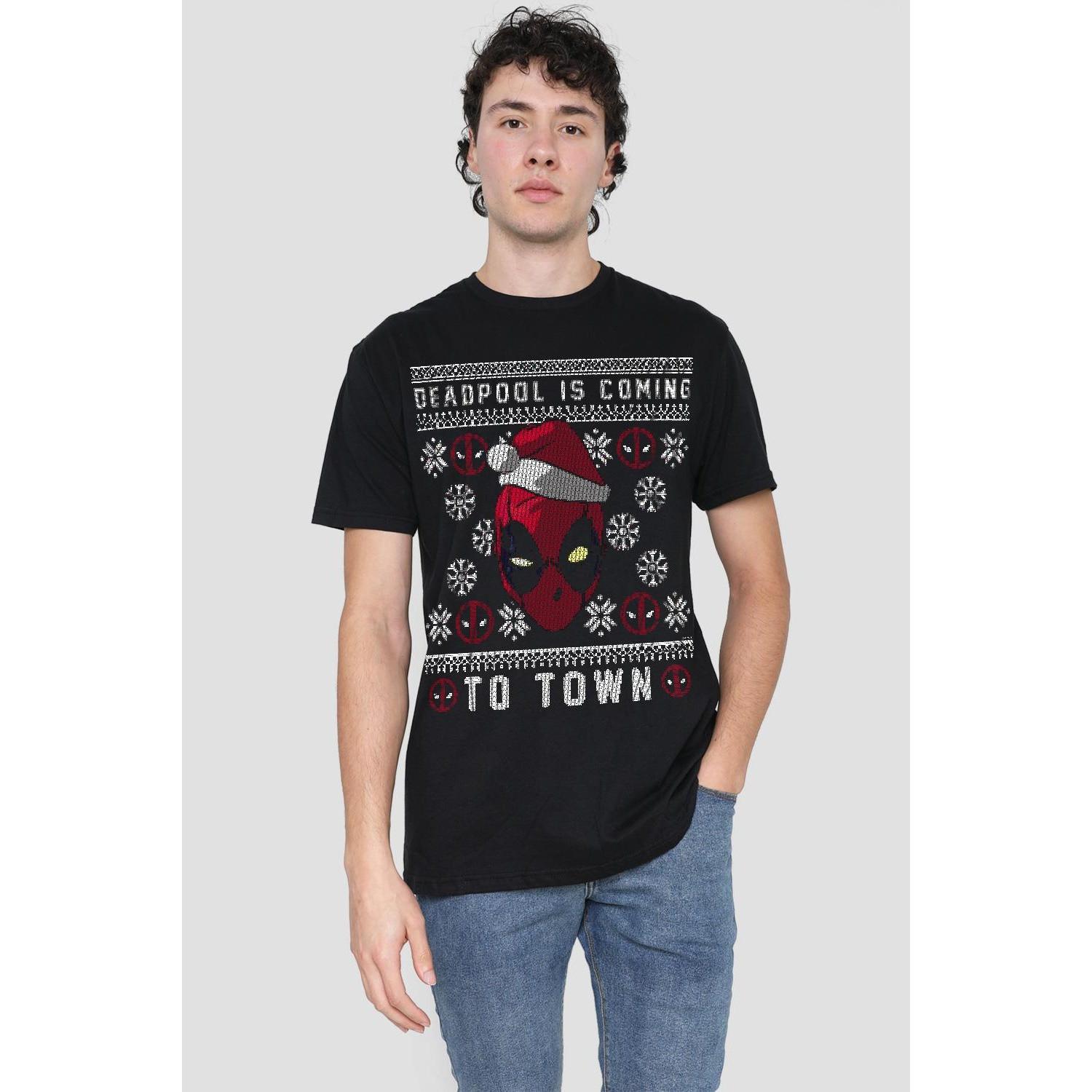 Deadpool  Tshirt COMING TO TOWN 