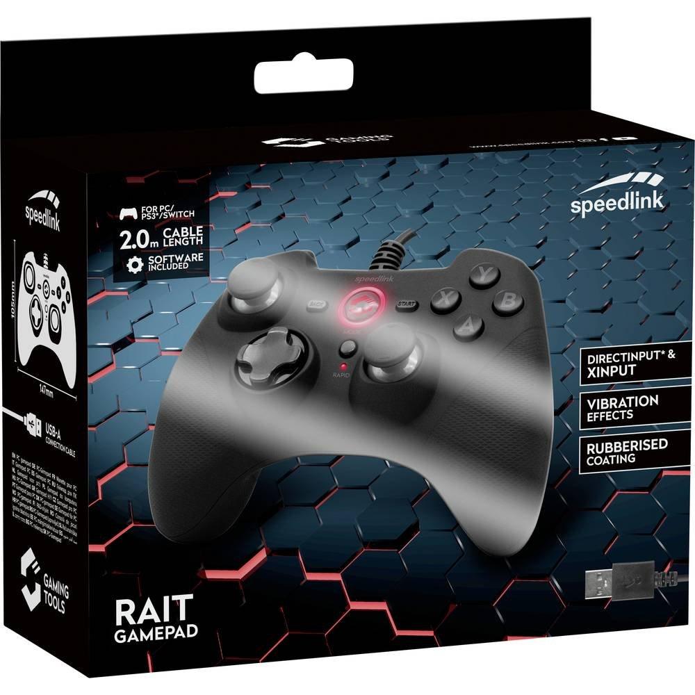 SPEEDLINK  RAIT Gamepad PC, PlayStation 3, Nintendo Switch Schwarz 