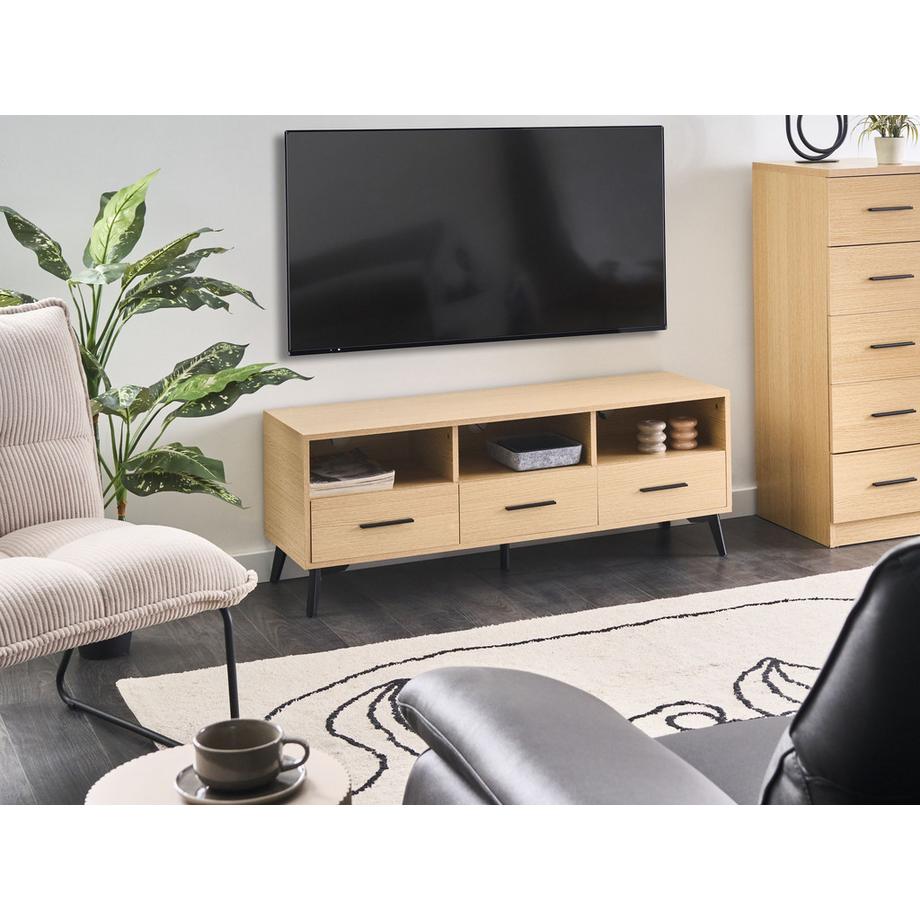 Beliani TV-Möbel mit LED-Beleuchtung aus MDF-Platte Modern KITIMAT  