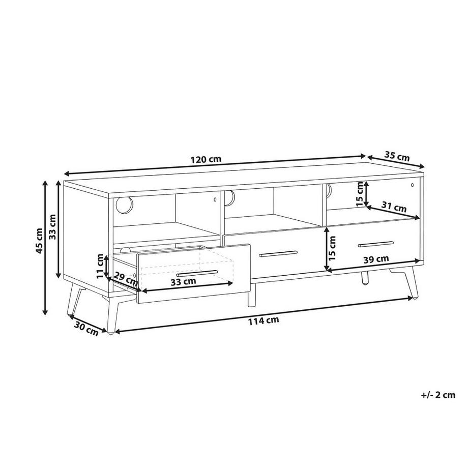 Beliani TV-Möbel mit LED-Beleuchtung aus MDF-Platte Modern KITIMAT  