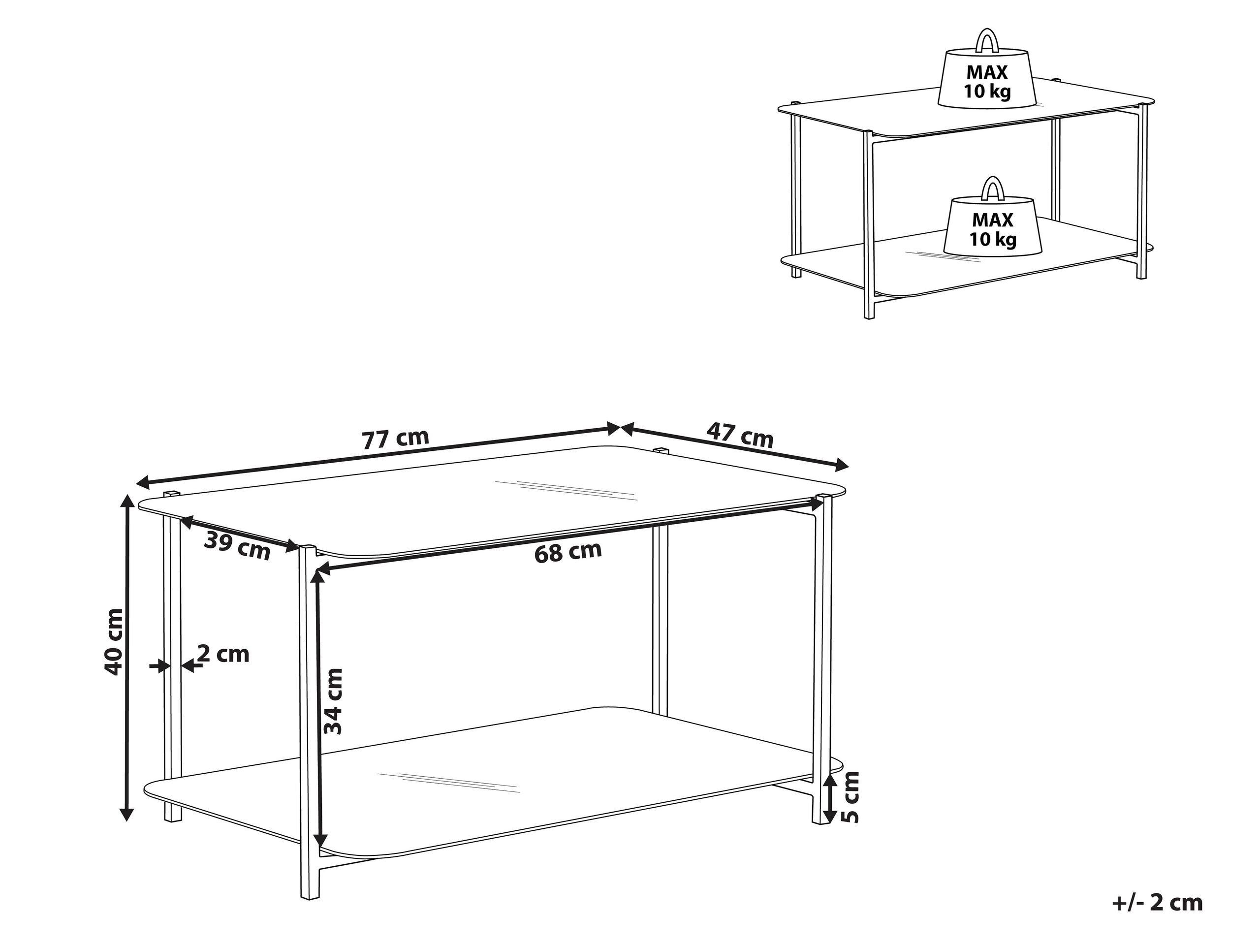 Beliani Table basse en Verre de sécurité Moderne GLOSTER  