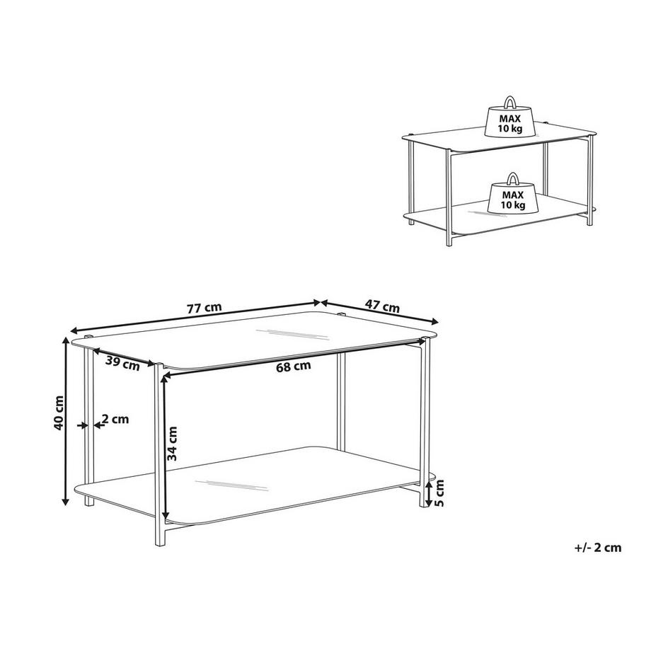 Beliani Couchtisch aus Sicherheitsglas Modern GLOSTER  