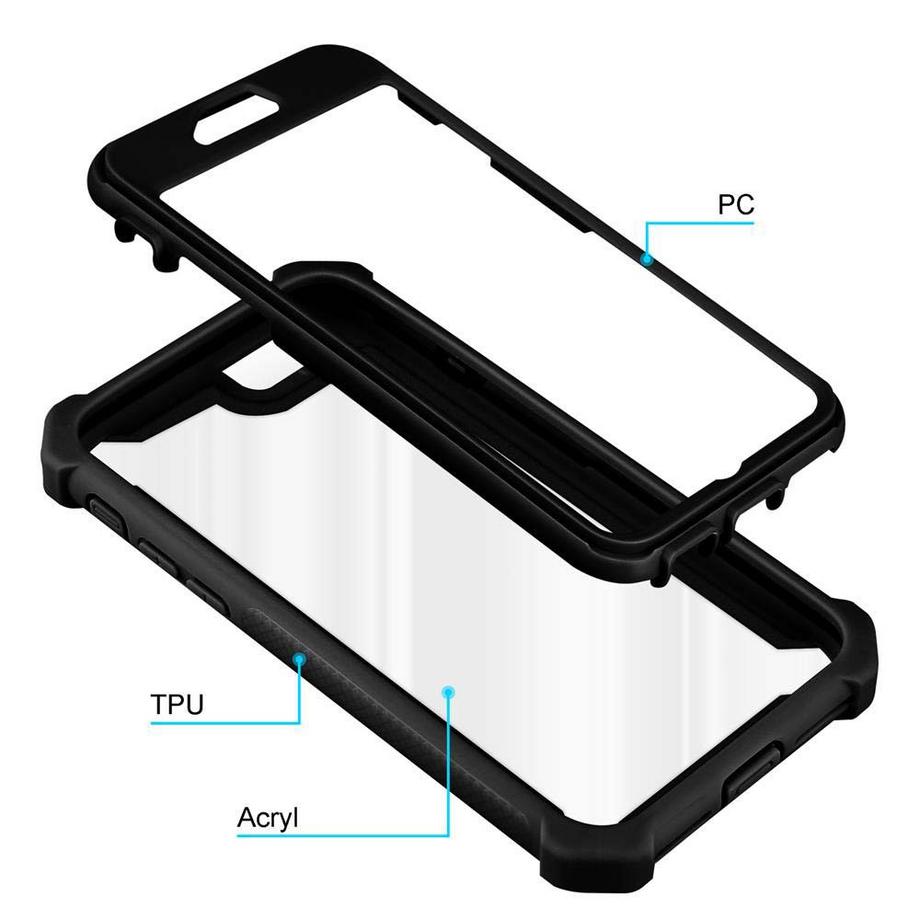 Cadorabo  Hülle für Apple iPhone 7  7S  8  SE 2020 2-in-1 TPU Silikon-Rand Glas-Rücken 