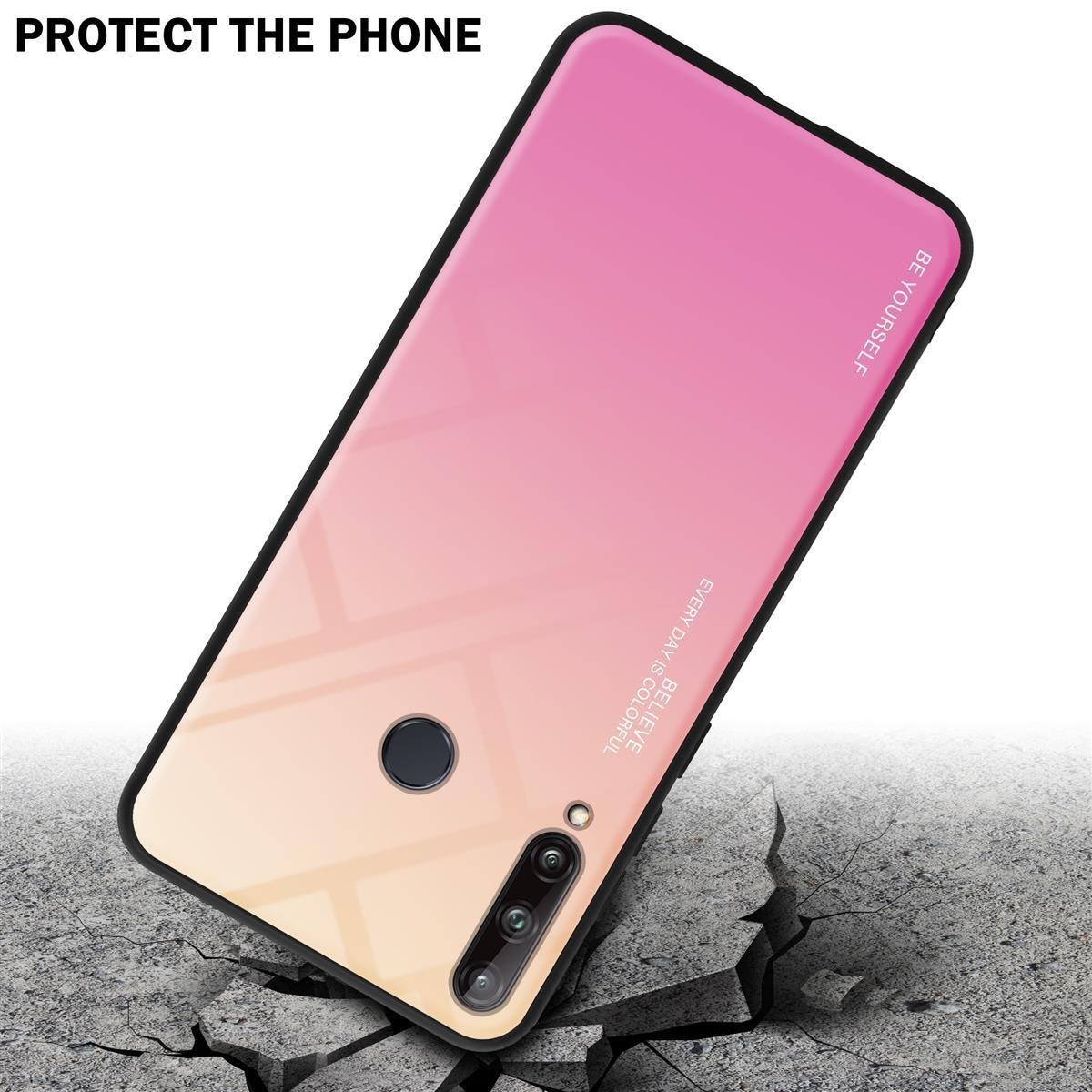 Cadorabo  Housse compatible avec Huawei P40 LITE E - Coque de protection bicolore en silicone TPU et dos en verre trempé 