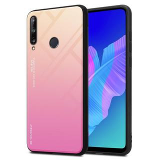 Cadorabo  Housse compatible avec Huawei P40 LITE E - Coque de protection bicolore en silicone TPU et dos en verre trempé 