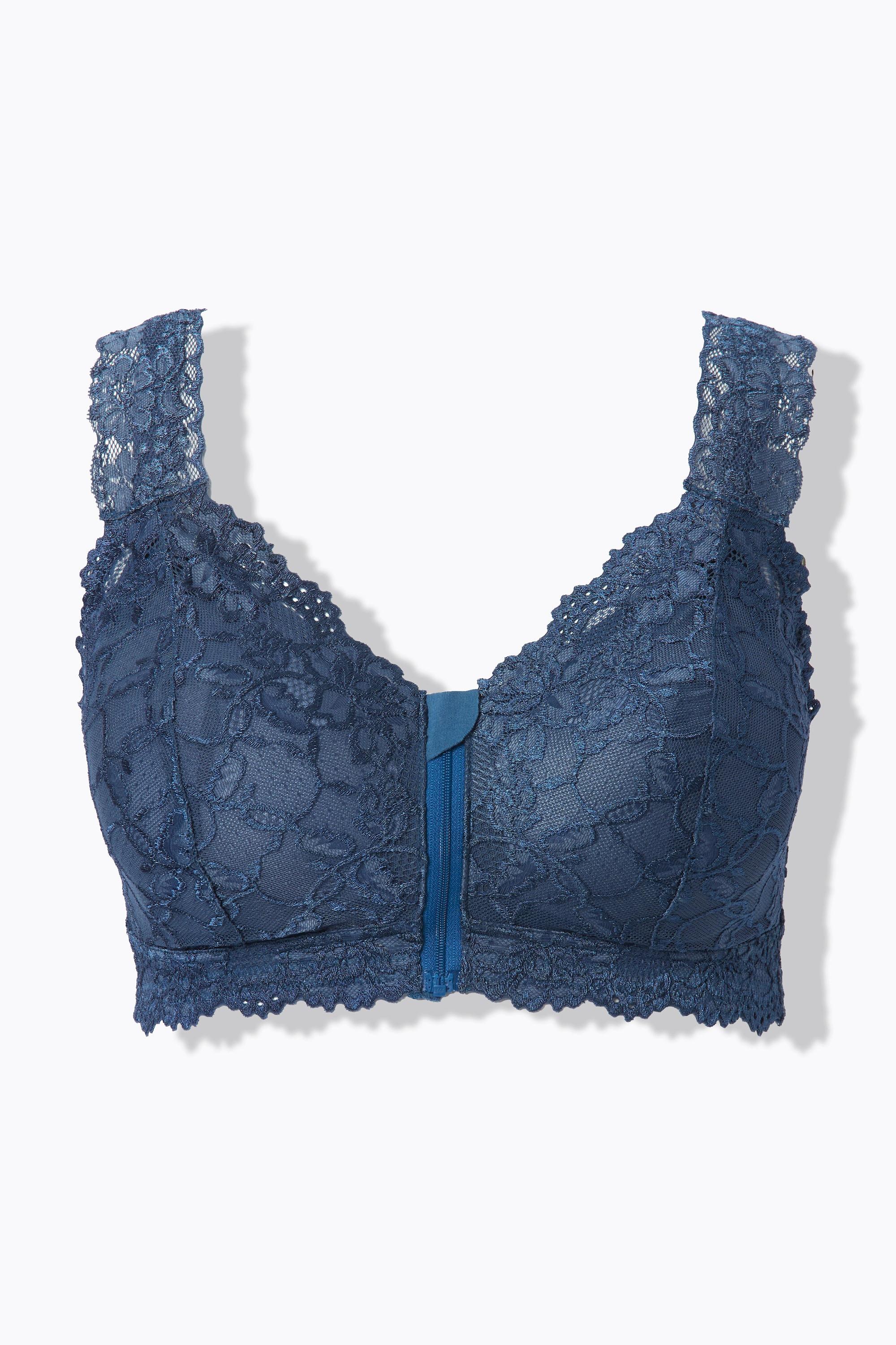 Ulla Popken Bralette Dentelle Fermeture Eclair sans Armatures  