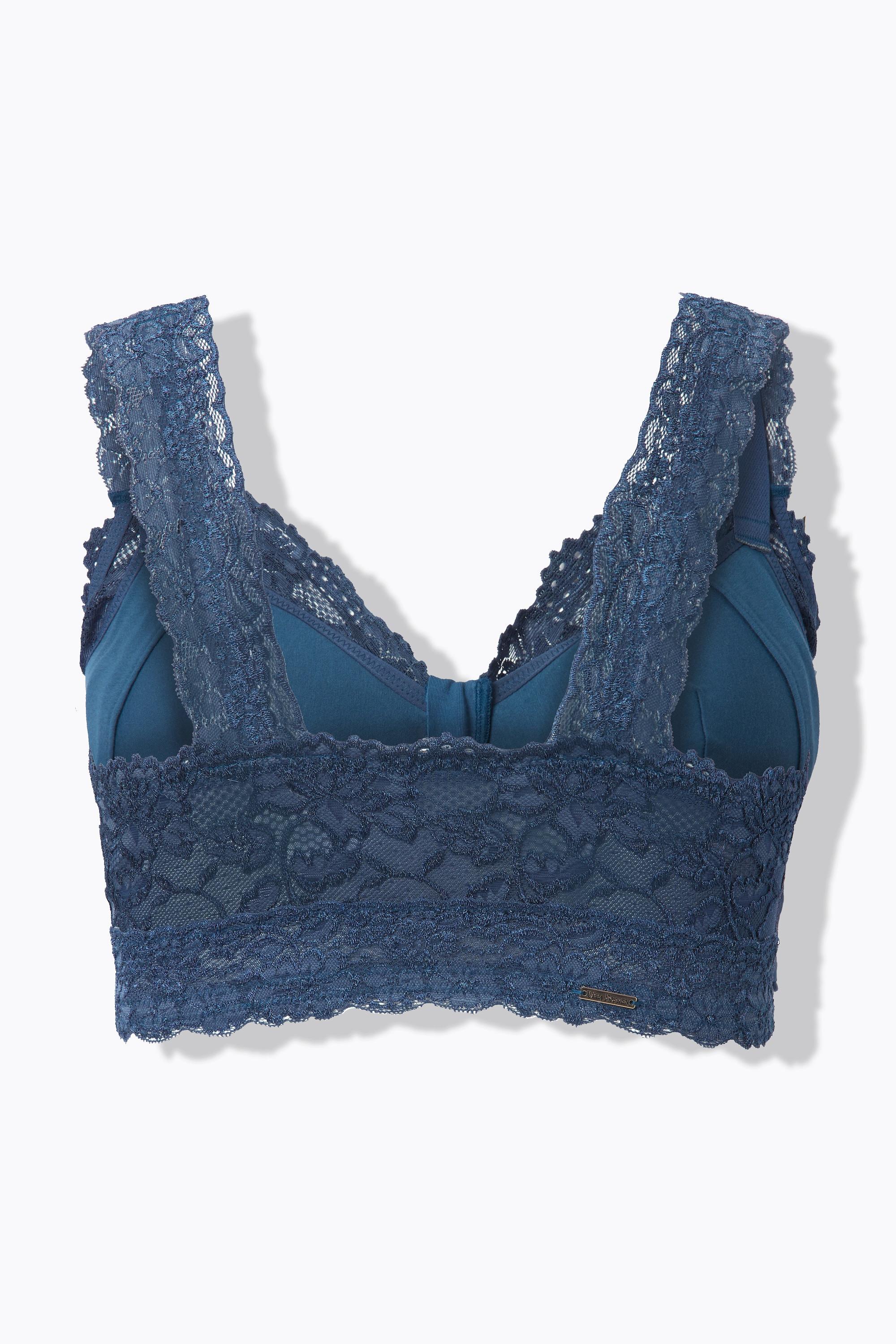 Ulla Popken Bralette Dentelle Fermeture Eclair sans Armatures  